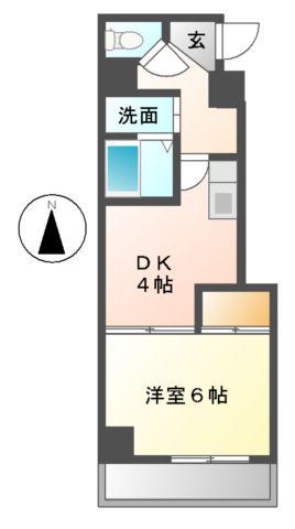 ワピタ名駅(1K/1階)の間取り写真