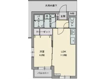 ソブリンハウス(1LDK/1階)の間取り写真