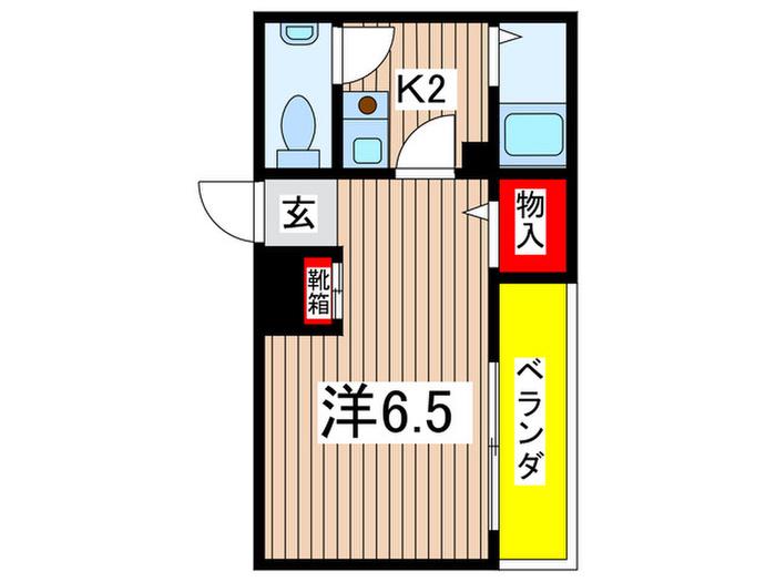 ラ・フォンティーヌ西田(1K/1階)の間取り写真