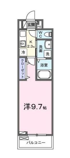 クレメントガーデンV(1K/2階)の間取り写真
