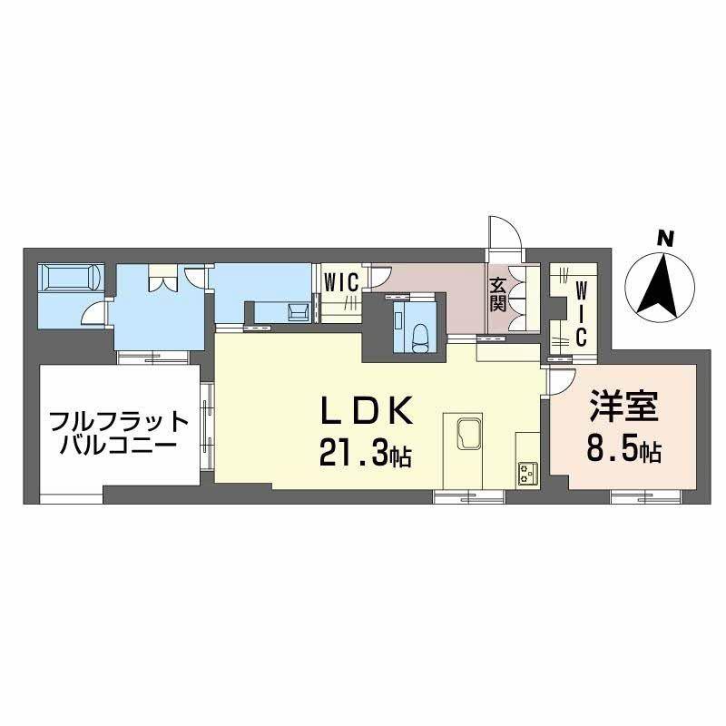 MOAOM(1LDK/2階)の間取り写真