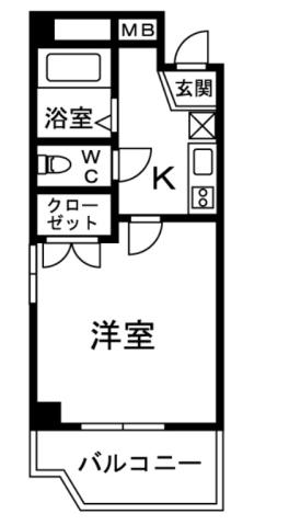 サザンポート内海(1K/4階)の間取り写真