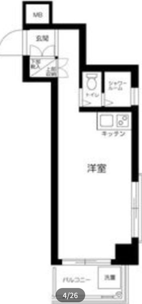 GSハイム麻布十番東山(1K/6階)の間取り写真