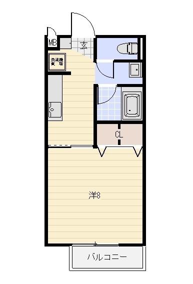 SURPLUSI宮前B(1K/2階)の間取り写真