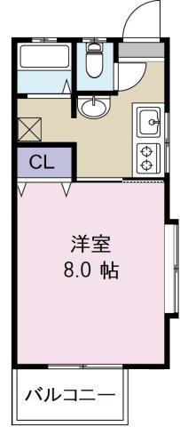 コーポ桑村(1K/1階)の間取り写真