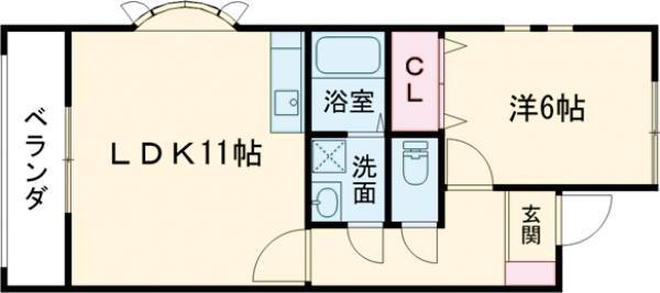 グレイスCHIE(1LDK/1階)の間取り写真