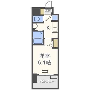 ララプレイス新大阪シエスタ(1K/8階)の間取り写真