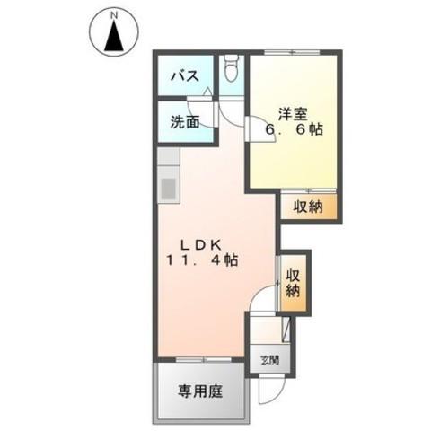 リバービュー(1LDK/1階)の間取り写真