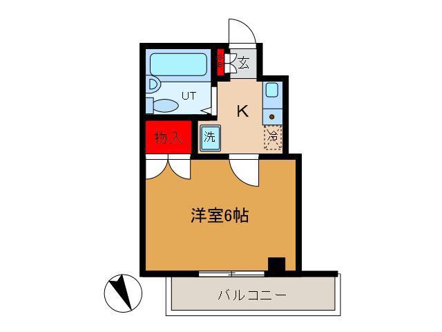 ハイクレスト海老原NO3(1K/2階)の間取り写真