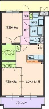アルコバレーノ(2LDK/1階)の間取り写真