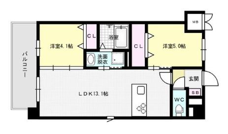ZIP春日公園(2SLDK/5階)の間取り写真