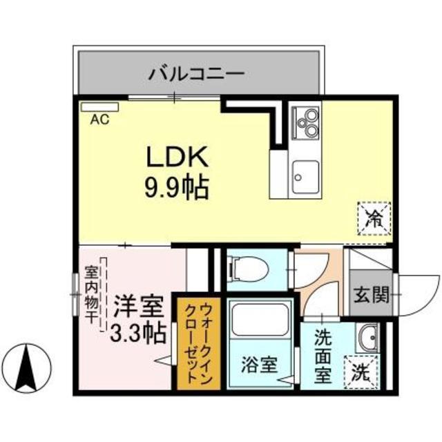 プリムローズII(1LDK/3階)の間取り写真