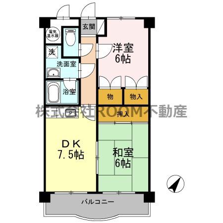 キルトスター(2DK/2階)の間取り写真