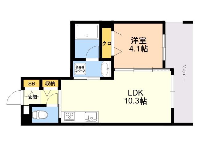 コンフォートH2026(1LDK/2階)の間取り写真