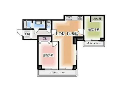 シャンボール覚王山(2LDK/2階)の間取り写真