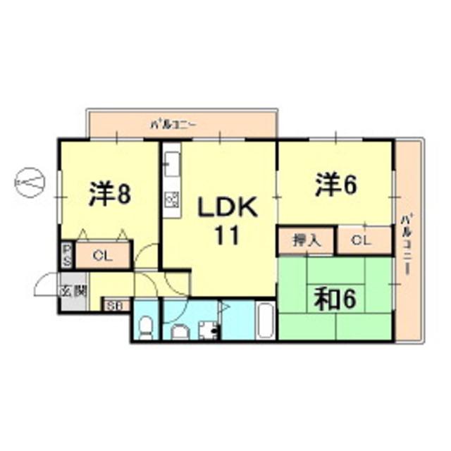 アベニール(3LDK/2階)の間取り写真
