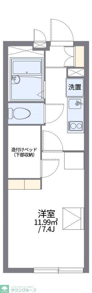 レオパレス若山(1K/2階)の間取り写真