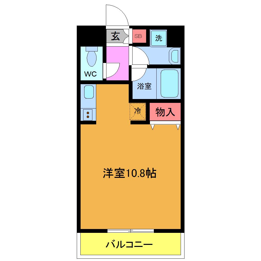 PINE HEIGHTS(1K/3階)の間取り写真