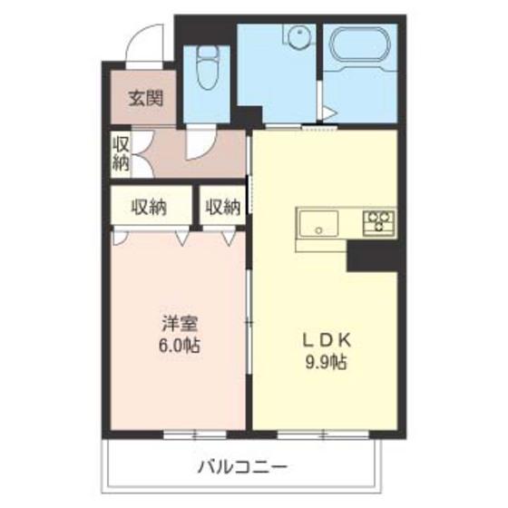 プードリエ(1LDK/2階)の間取り写真