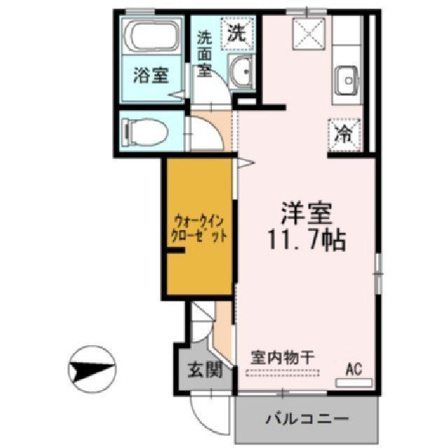 サンモールかいけ(ワンルーム/1階)の間取り写真
