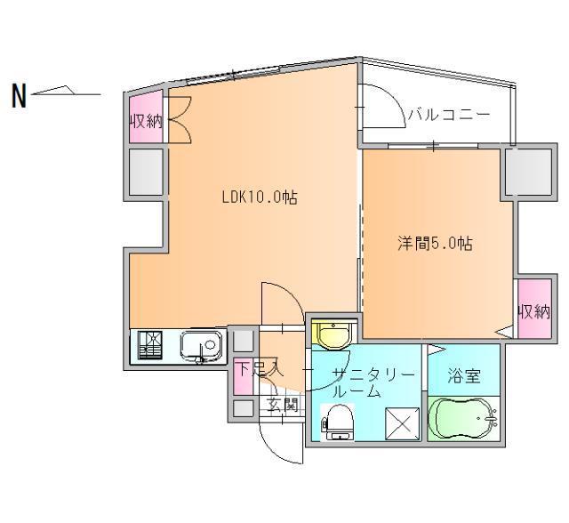 クオリア双葉(1LDK/2階)の間取り写真