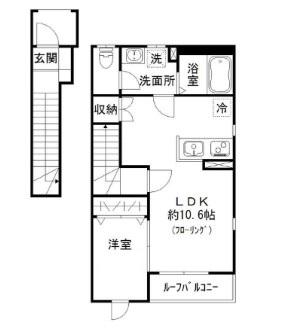 REGALO長者丸(1LDK/2階)の間取り写真