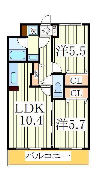 VIRTUD ORGULLO(2LDK/3階)の間取り写真