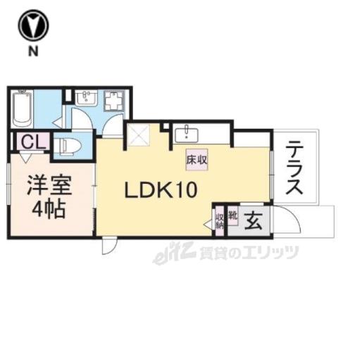 カーサコルティーレⅡ(1LDK/1階)の間取り写真