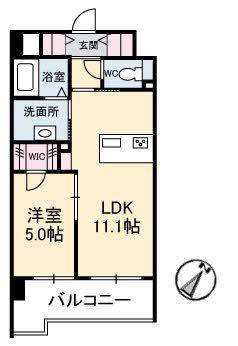 シャーメゾンステージ碧・小郡高砂町(1LDK/4階)の間取り写真