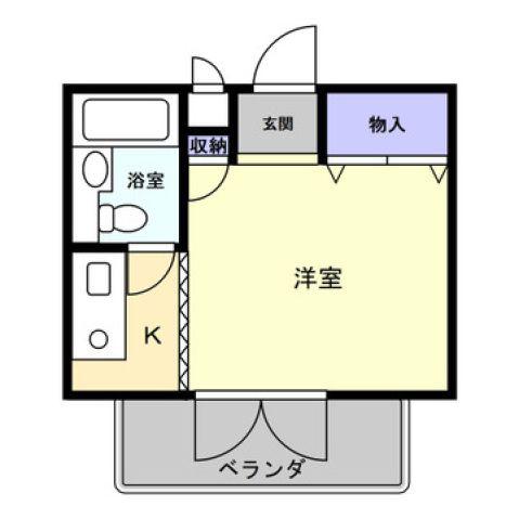 サンプラザベビードール(ワンルーム/6階)の間取り写真