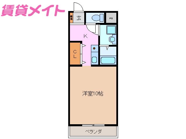 第6アーバンハイツ(ワンルーム/4階)の間取り写真