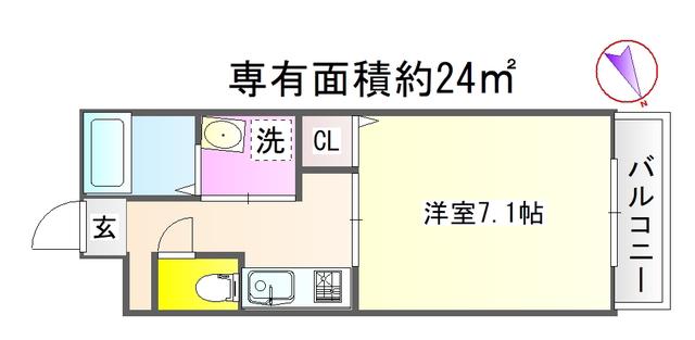 GRANCIEL(1K/2階)の間取り写真