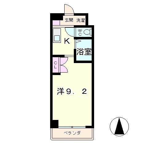 翔耀1号館(1K/2階)の間取り写真