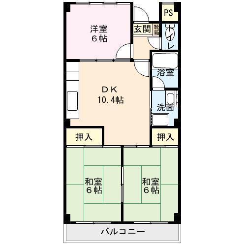 ROKビル(3DK/3階)の間取り写真