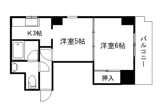 ハイネス住吉(1DK/5階)の間取り写真