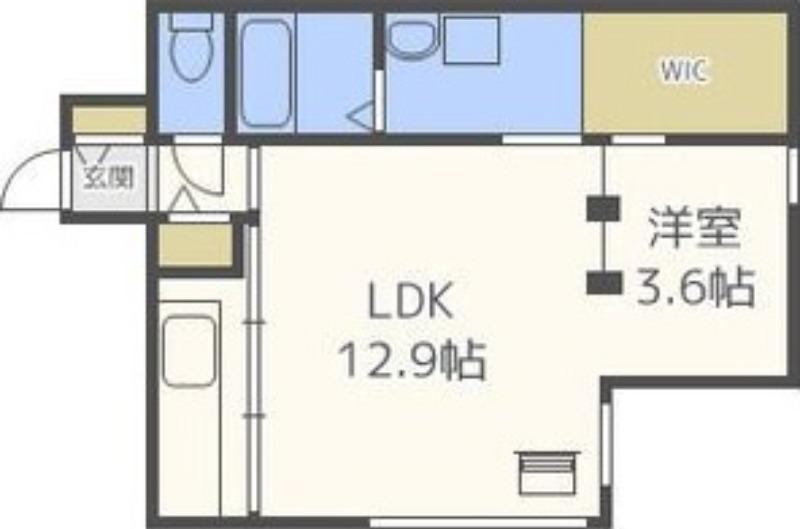 クロノス(1LDK/4階)の間取り写真