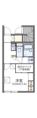 レオパレスストリームII(1K/1階)の間取り写真