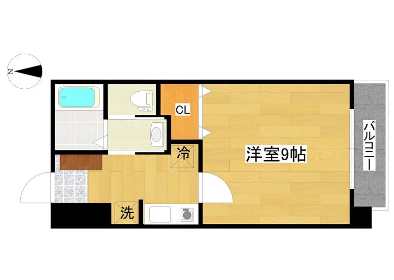 政岡ビル(1K/2階)の間取り写真