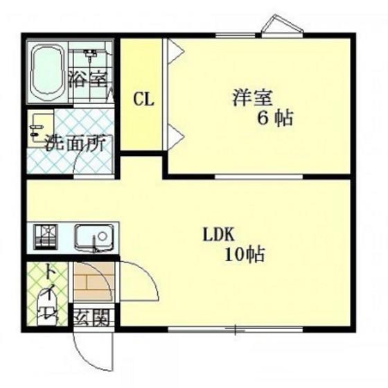 ノースシャインK(1LDK/2階)の間取り写真