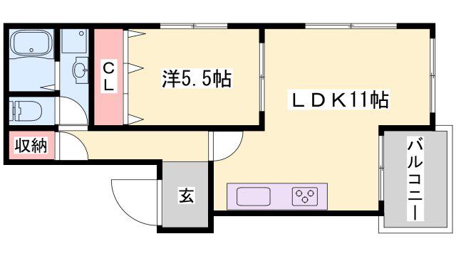 グランヴェール南車崎(1LDK/3階)の間取り写真