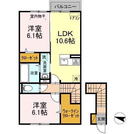 アレグリア(2LDK/2階)の間取り写真