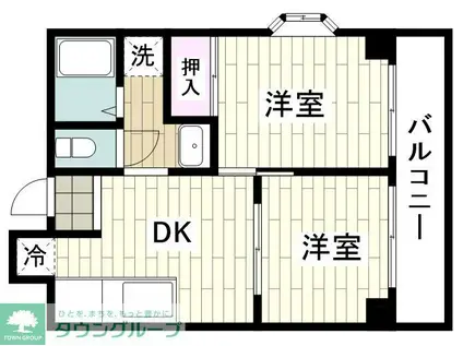 エトワールヤマト(2DK/3階)の間取り写真