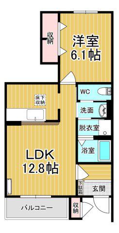 アラモードヴィラ(1LDK/1階)の間取り写真