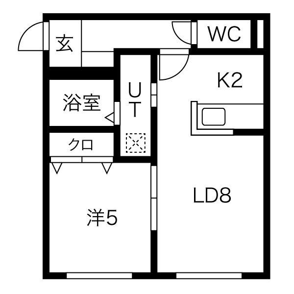 ニアステーション宮の沢(1LDK/4階)の間取り写真