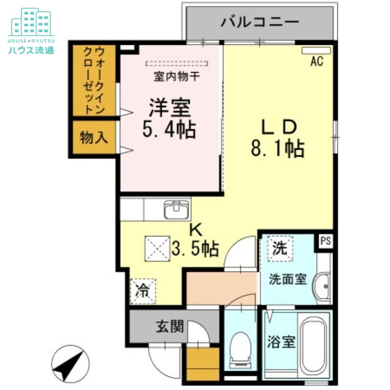 ELEGANCE I(1LDK/1階)の間取り写真