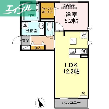 アステール白楽町(1LDK/1階)の間取り写真