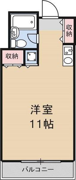 ガーデン弁天町(ワンルーム/8階)の間取り写真