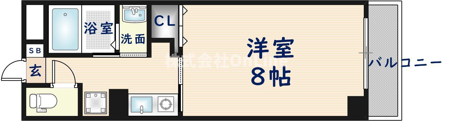 ネモフィラ東大阪(1K/5階)の間取り写真