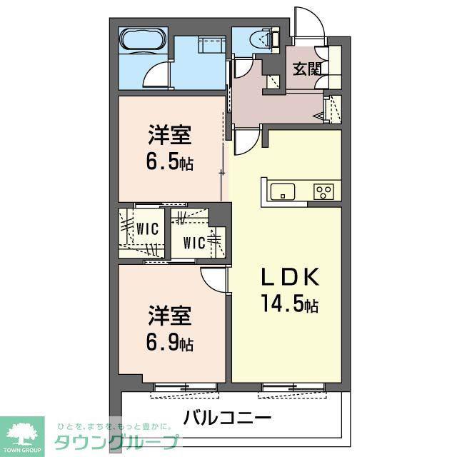 カーネル(2LDK/3階)の間取り写真