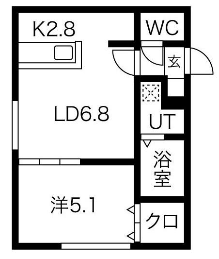 VIRIDE PAX(1LDK/3階)の間取り写真